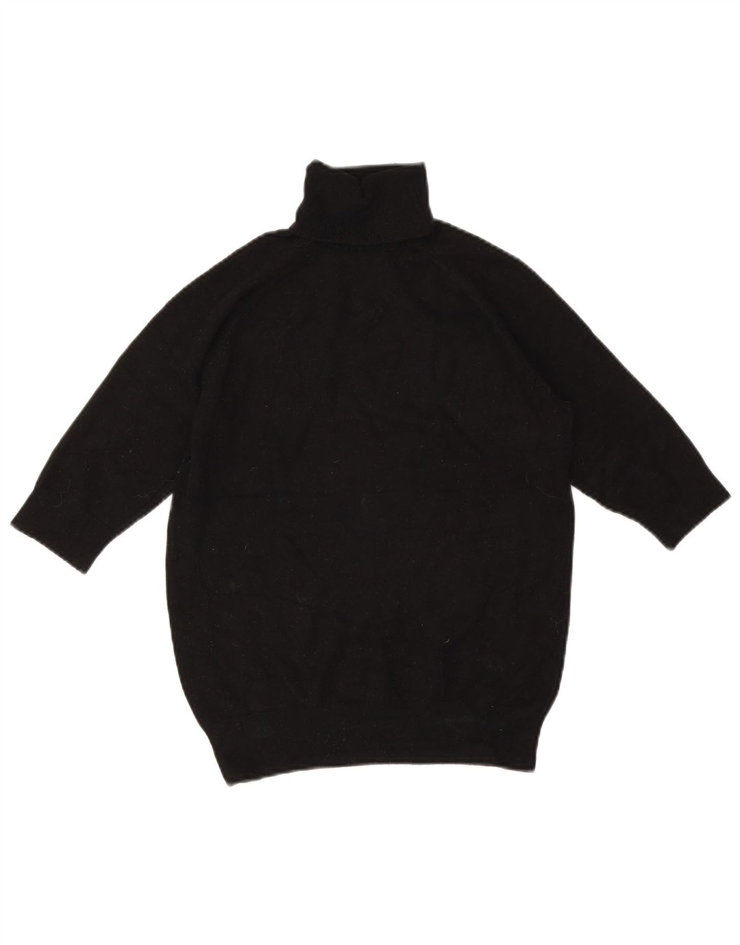 Suéter feminino Zara com manga 3/4 e gola redonda Reino Unido 12 médio preto
