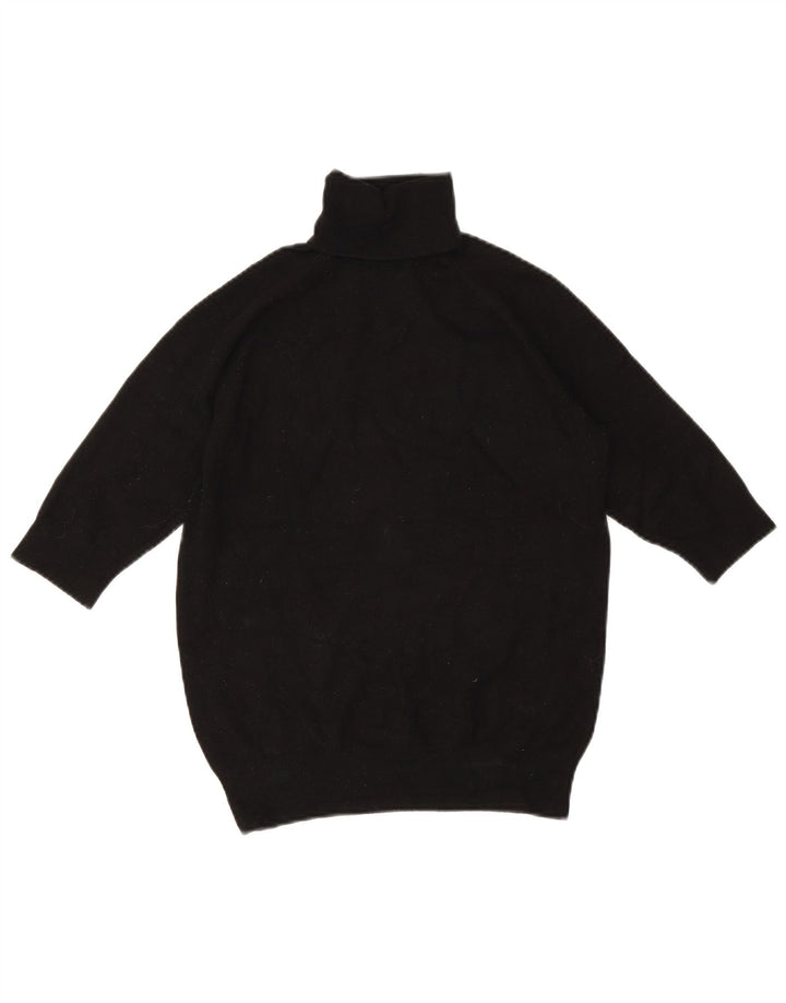 Suéter feminino Zara com manga 3/4 e gola redonda Reino Unido 12 médio preto