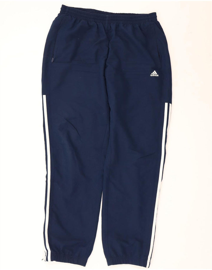 Calça de treino masculina Adidas Joggers grande poliéster azul marinho