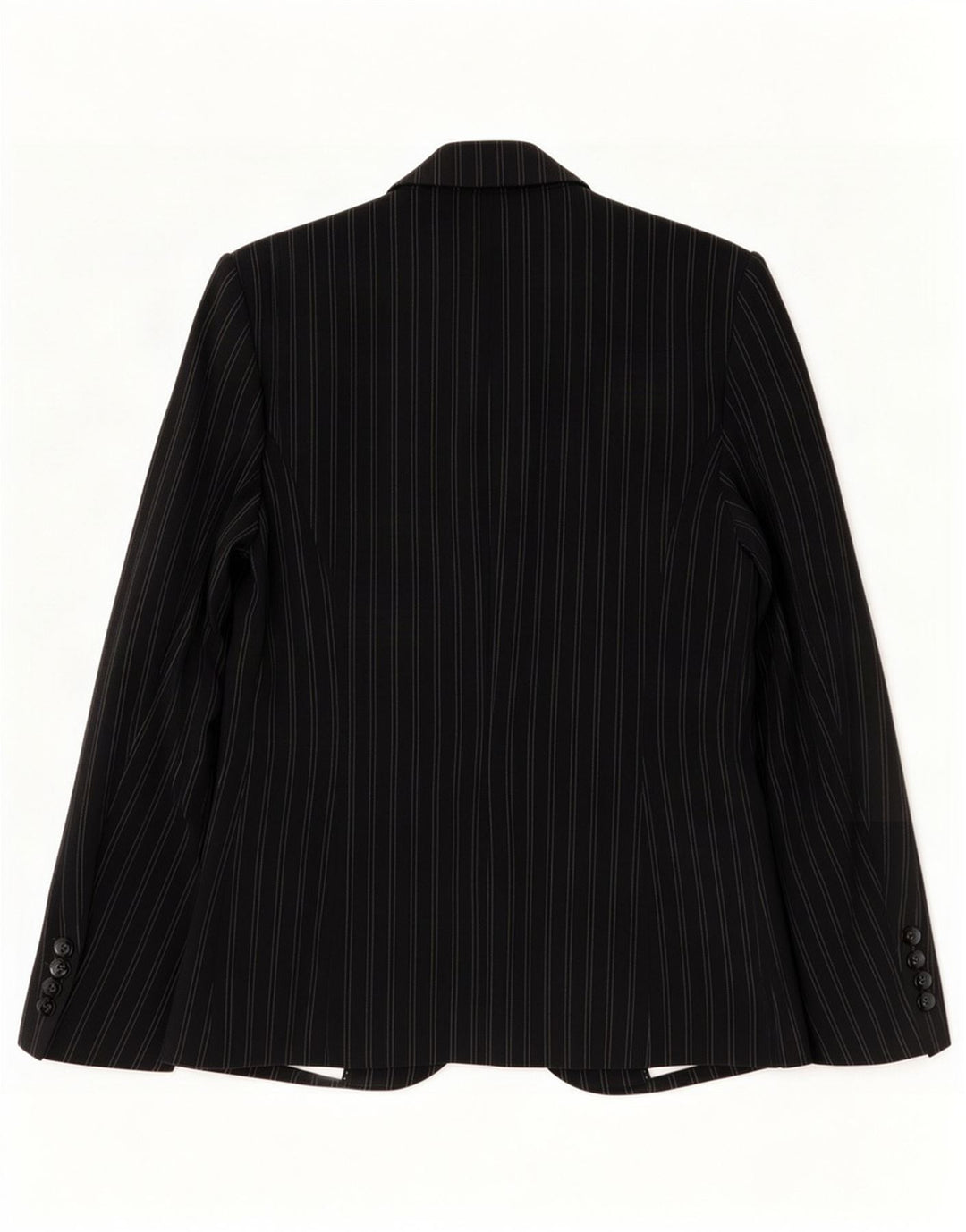 Jaqueta blazer feminina Marks & Spencer com 1 botão Reino Unido 12 listras pretas médias