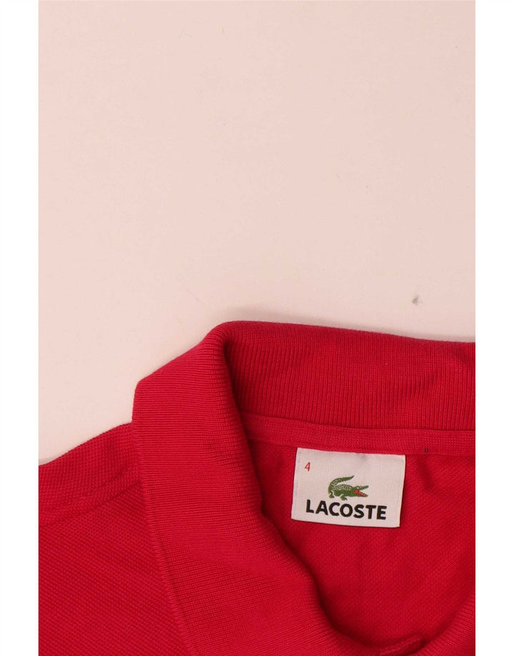 Camisa polo masculina Lacoste tamanho 4 médio algodão vermelho