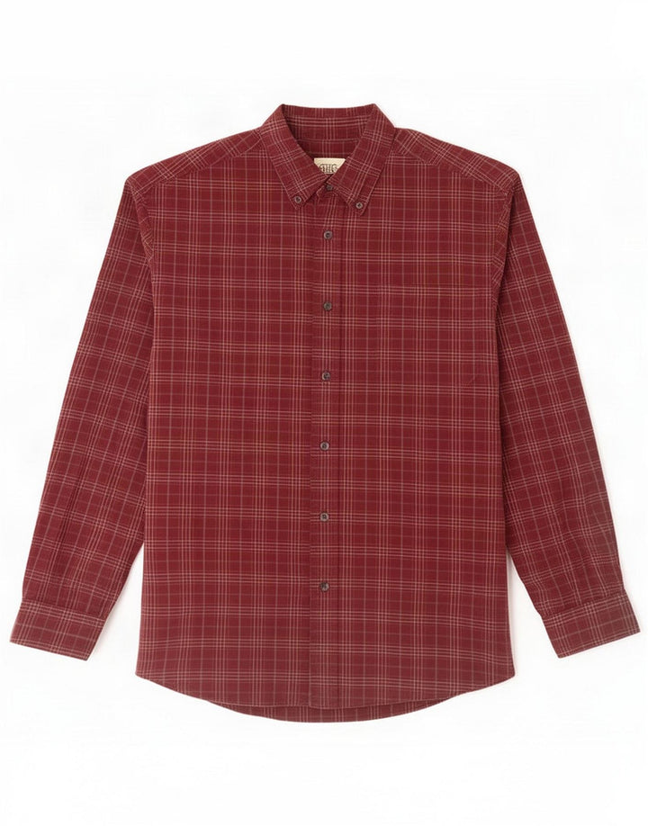 Camisa masculina Debenhams média xadrez cor de vinho