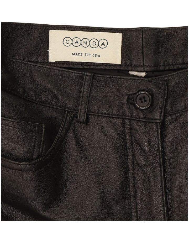 Calça feminina reta de couro C&A W29 L28 couro preto