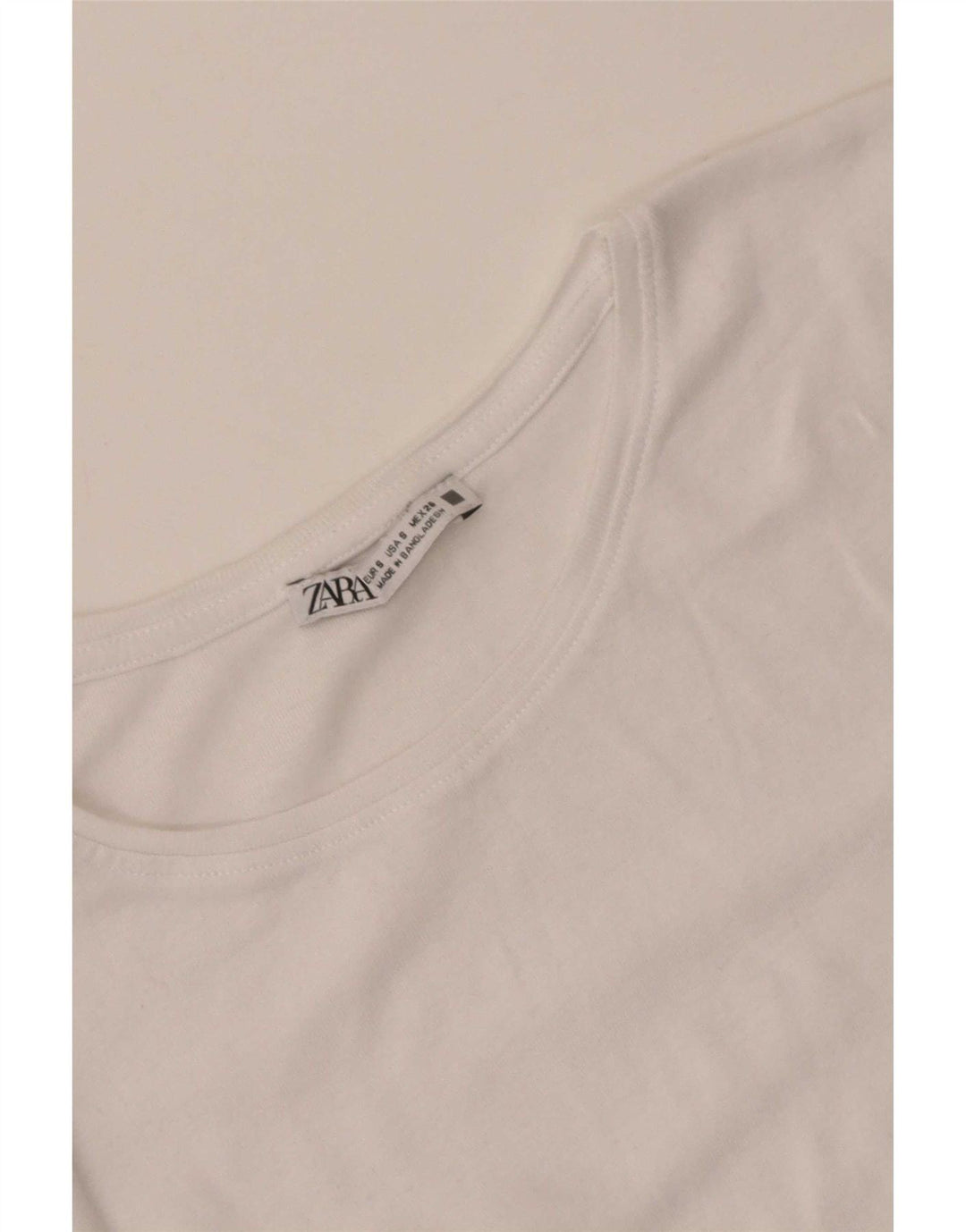 Camiseta feminina Zara UK 8 pequena branca