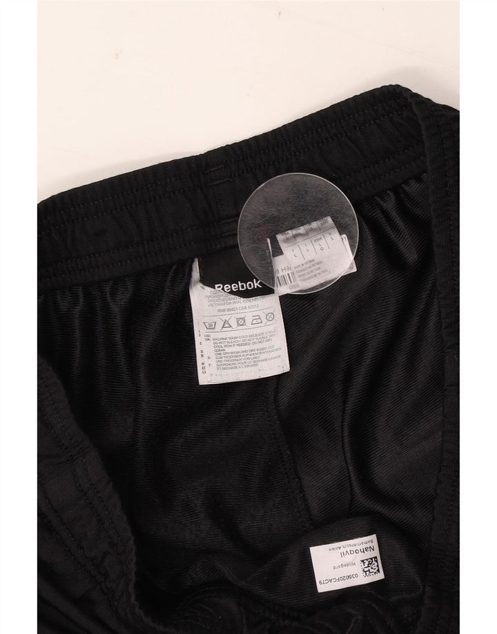 Calça de treino masculina Reebok grande poliéster preto