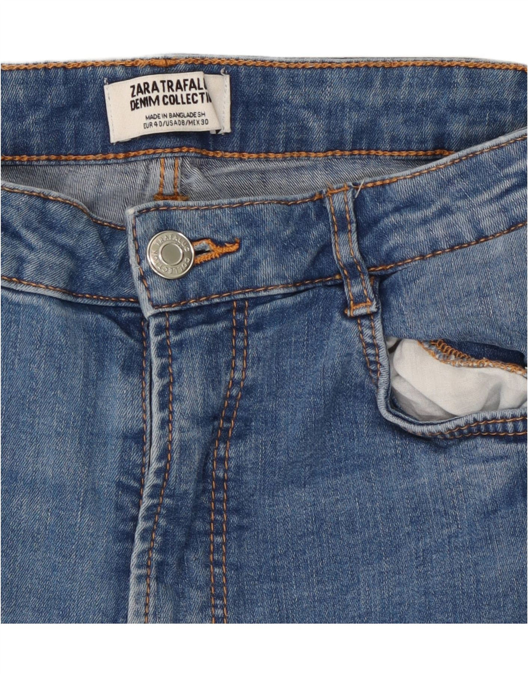 Zara Jeans Skinny Feminino EU 40 Médio W30 L27 Azul