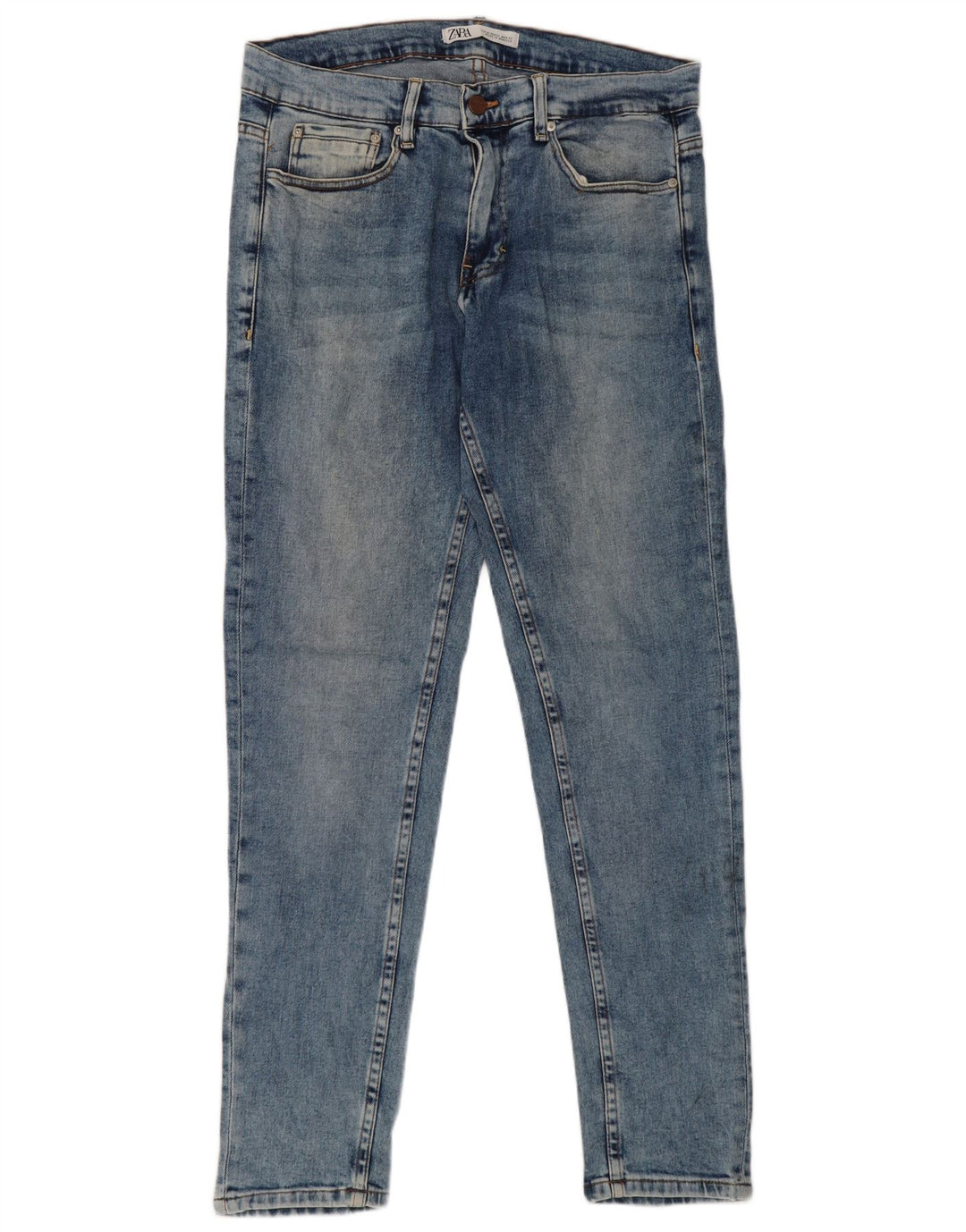 Zara Mens Jeans Slim Tamanho 42 Grande W32 L31 Azul