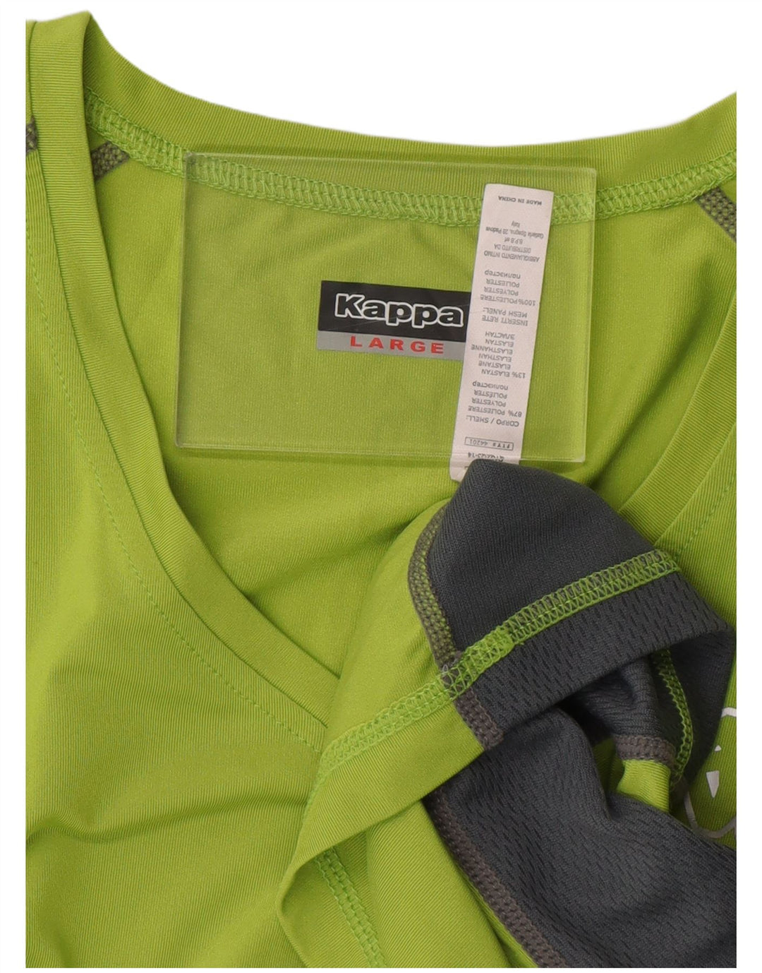 Camiseta feminina gráfica KAPPA UK 16 grande bloco colorido verde poliéster