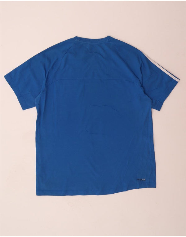 Camiseta Adidas Masculina Climalite Top Grande Algodão Azul