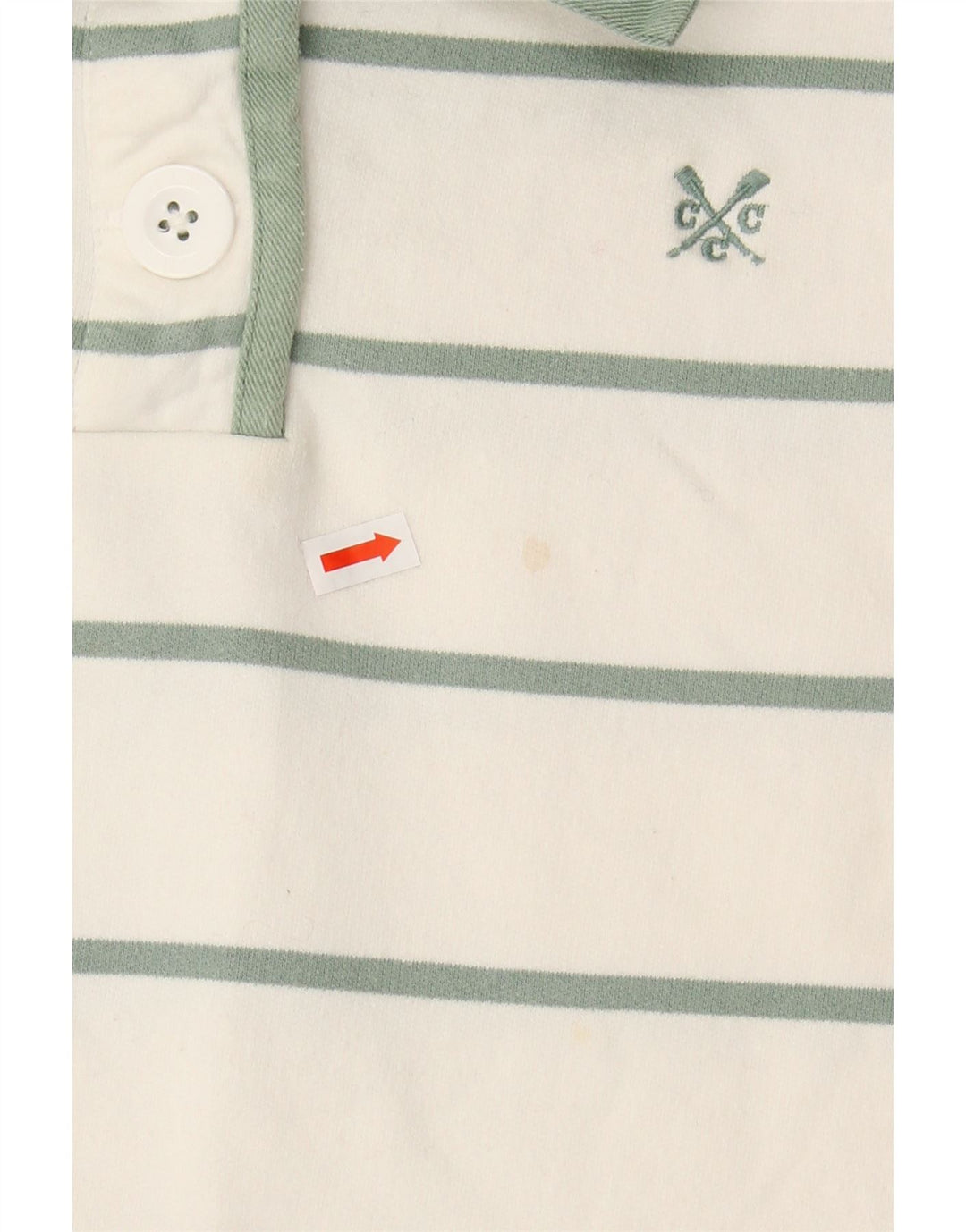 CREW CLOTHING Suéter feminino com capuz UK 16 listrado branco grande