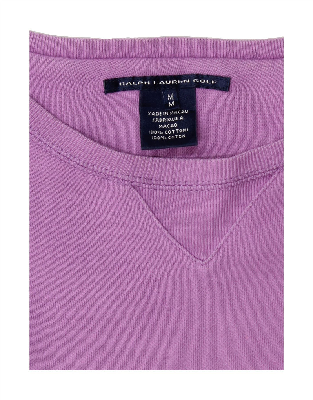 RALPH LAUREN Womens Sweatshirt Jumper UK 14 Medium Purple Cotton Vintage Ralph Lauren and Second-Hand Ralph Lauren from Messina Hembry 
