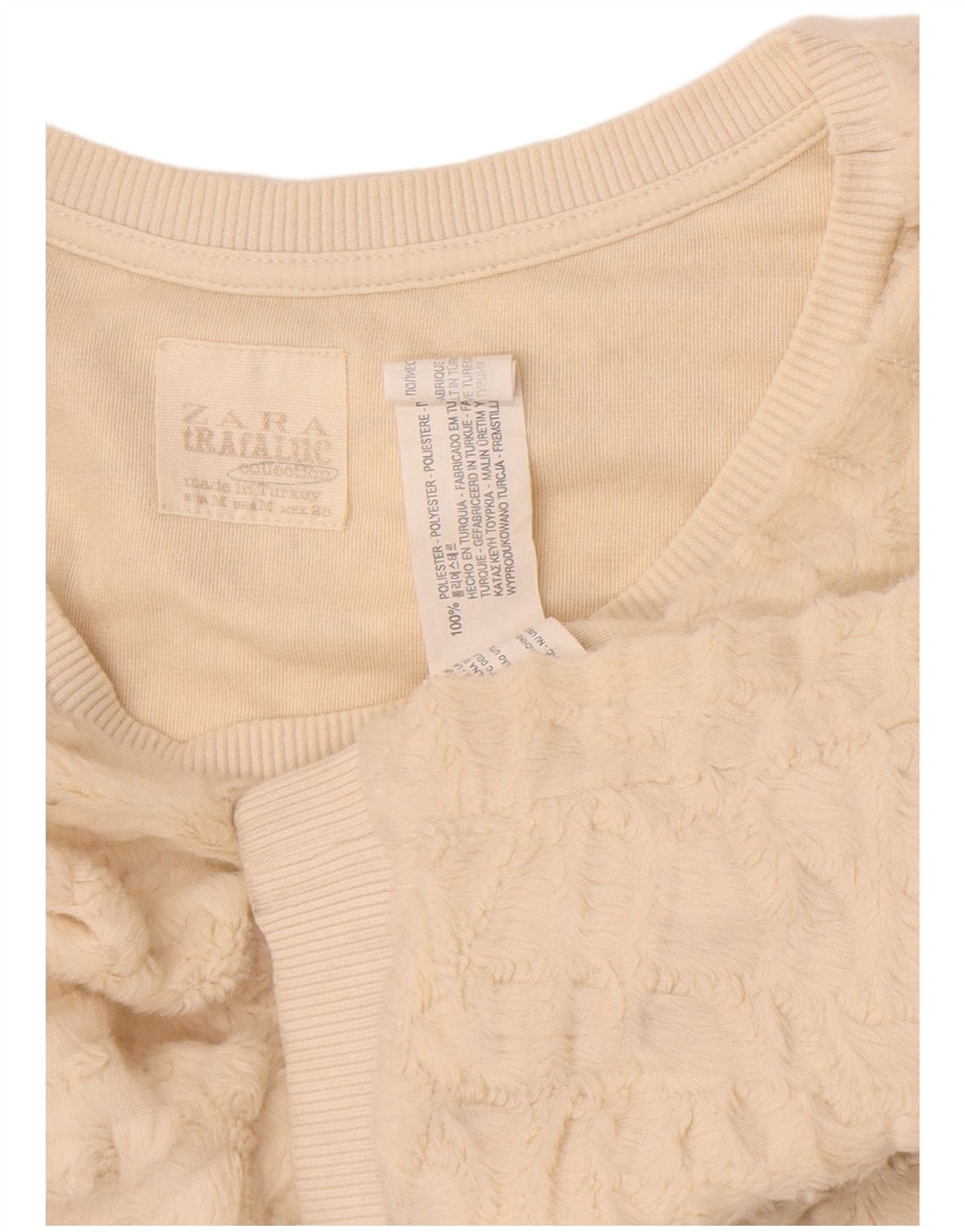Zara Womens Fleece Jumper UK 12 Médio Off White Poliéster