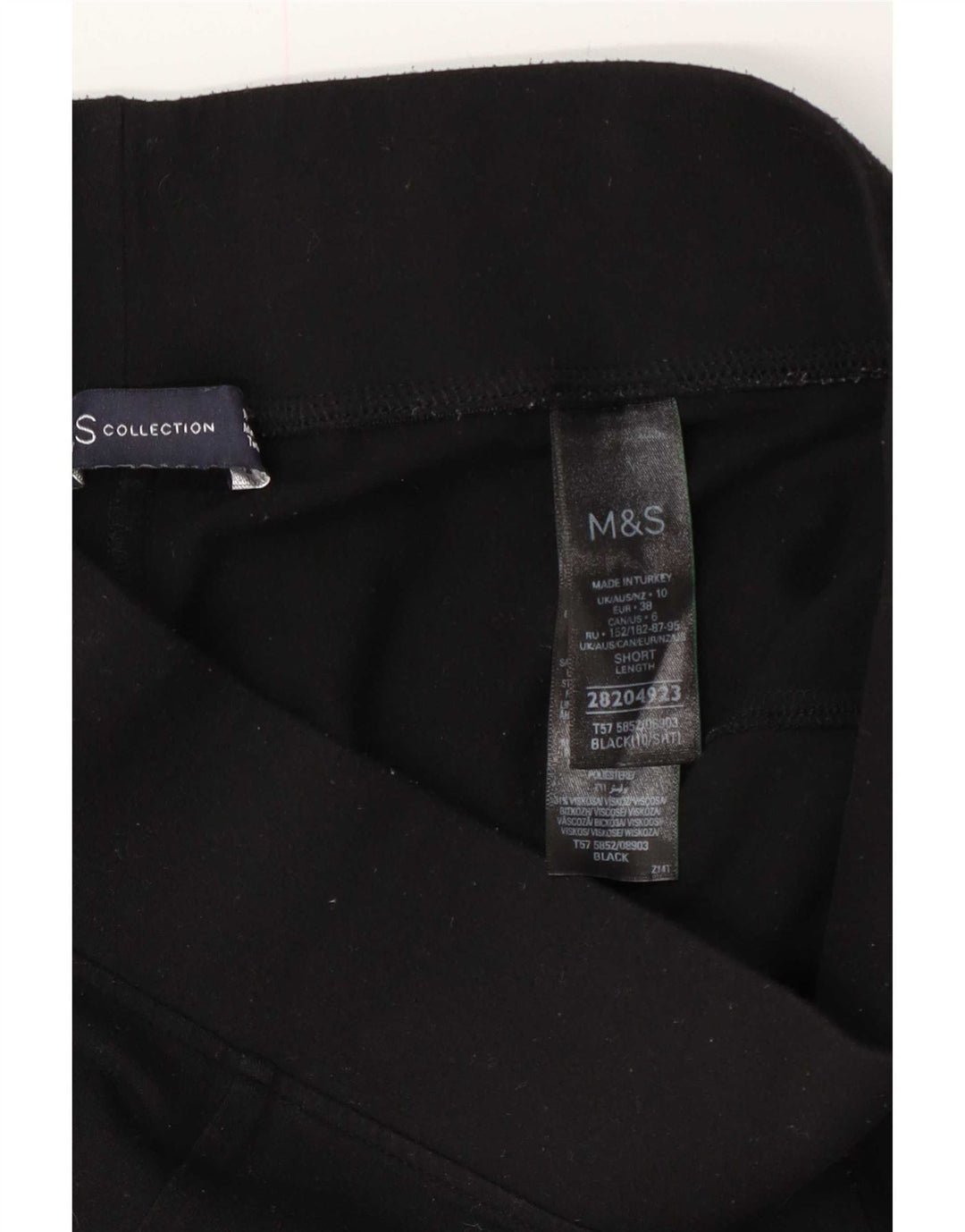 Leggings femininas Marks & Spencer UK 10 poliéster preto pequeno