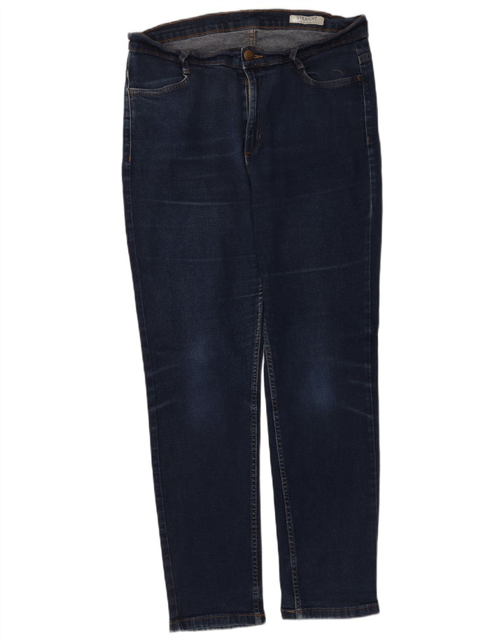 Jeans Marks & Spencer Regular Straight Feminino Reino Unido 16 Grande W34 L28 Azul Marinho