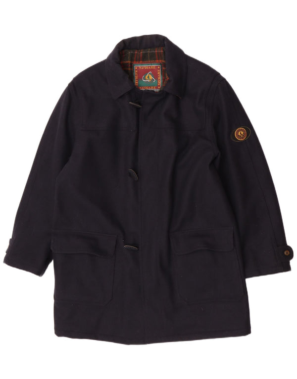 Sobretudo masculino Navigare UK 42 XL lã azul marinho