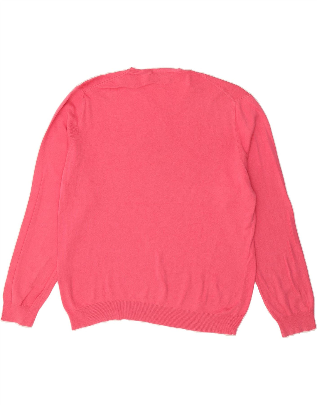 POLO RALPH LAUREN Mens V-Neck Jumper Sweater XL Pink Cotton Vintage Polo Ralph Lauren and Second-Hand Polo Ralph Lauren from Messina Hembry 