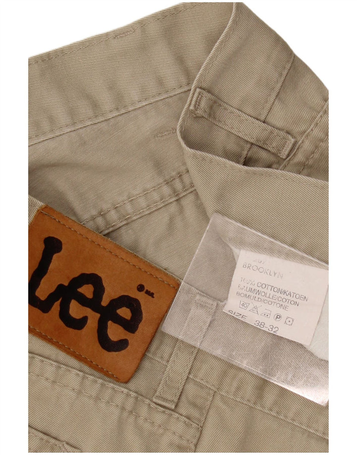 LEE Calça masculina Brooklyn reta casual W38 L29 algodão bege