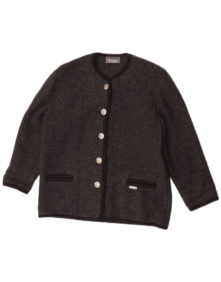 Jaqueta blazer feminina Wesenjak com 5 botões Reino Unido 18 XL cinza manchada de lã nova