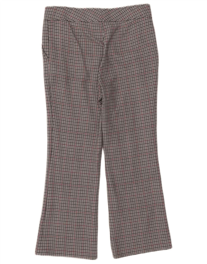 Calça feminina Hugo Boss UK 12 médio W32 L27 cinza houndstooth