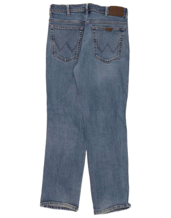 Wrangler masculino regular fit jeans reto W36 L32 algodão azul
