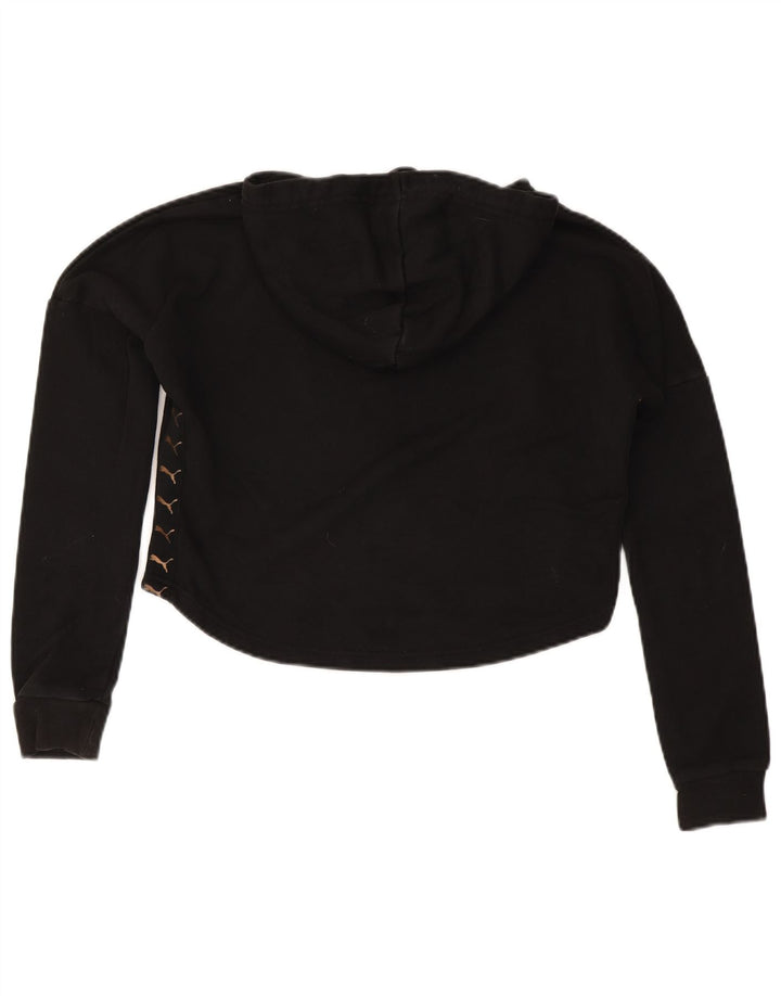 Suéter PUMA feminino oversized com capuz e corte gráfico Reino Unido 12 médio preto