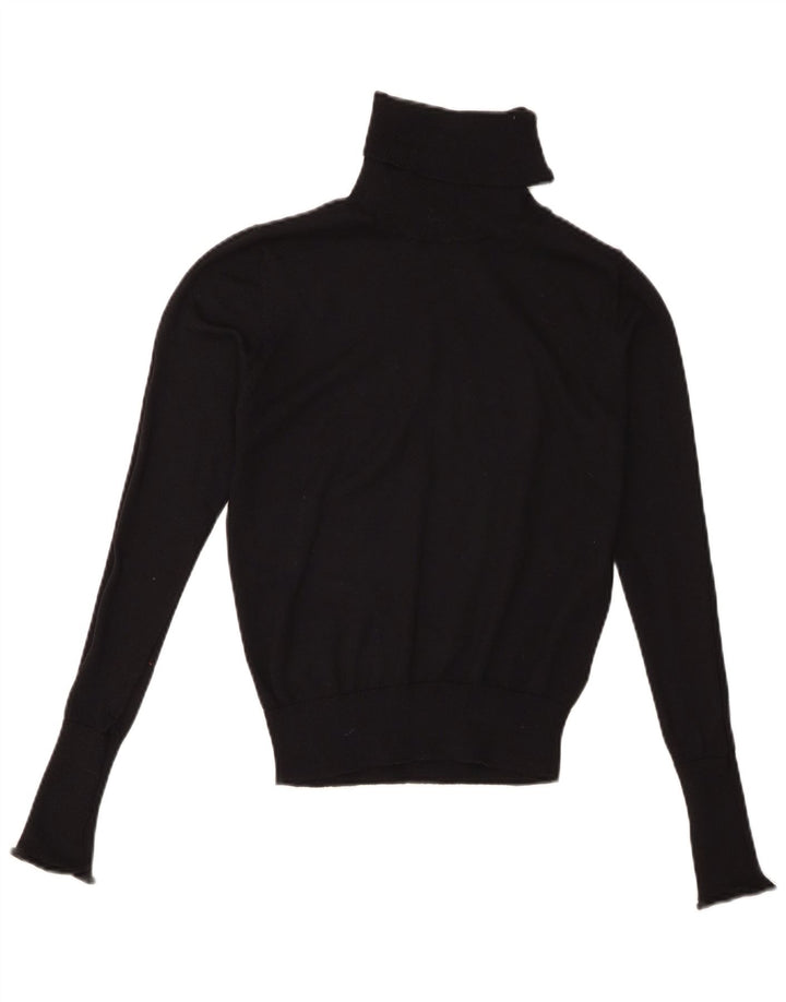 Suéter feminino Zara com gola redonda e poliéster preto pequeno Reino Unido 10