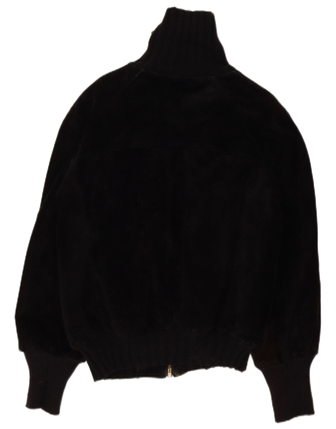 Jaqueta de couro Sherpa masculina vintage IT 44 XS preta retrô