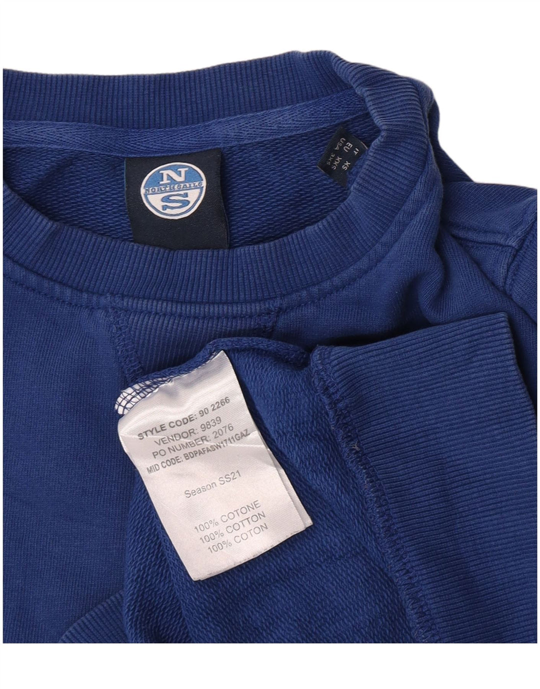 Moletom masculino North Sails 2XS algodão azul