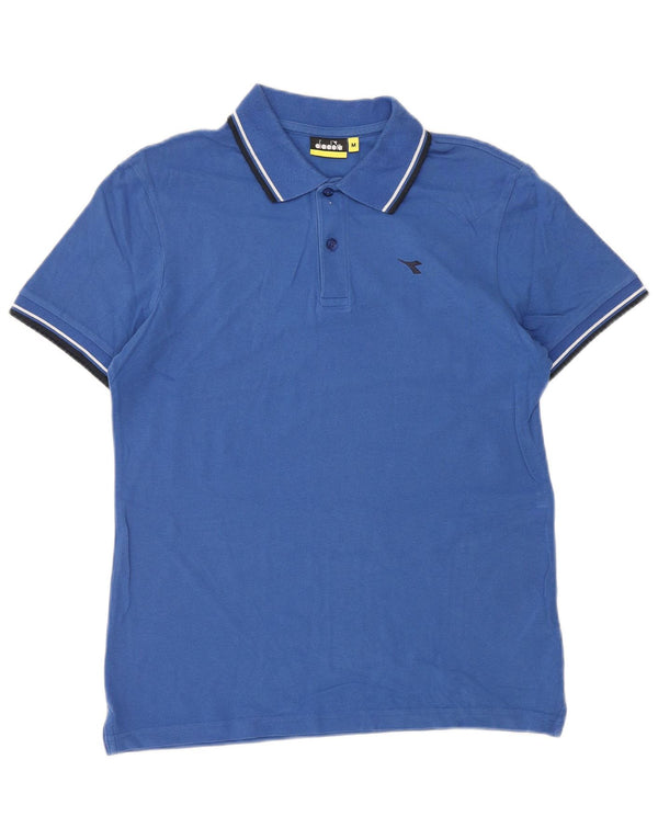 Camisa polo masculina Diadora algodão azul médio