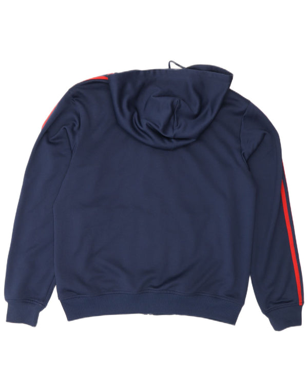 Suéter Adidas Masculino Graphic Zip com Capuz Médio Azul Marinho Poliéster