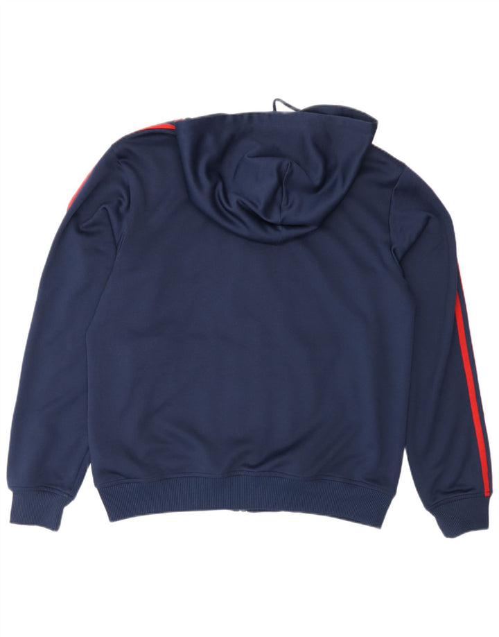 Suéter Adidas Masculino Graphic Zip com Capuz Médio Azul Marinho Poliéster