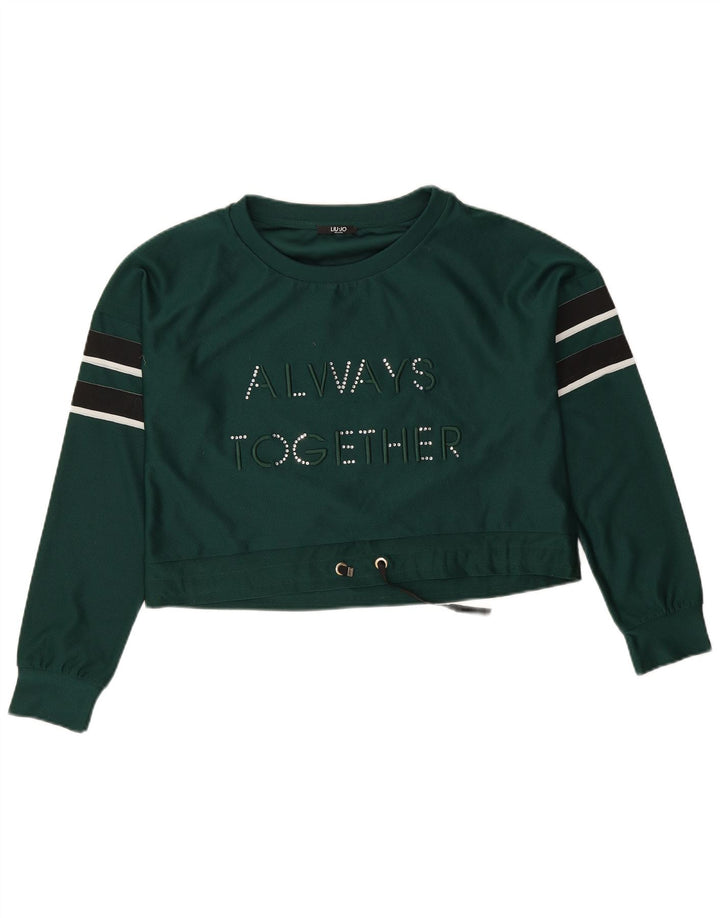 Liu Jo moletom feminino oversized gráfico Reino Unido 10 pequeno verde