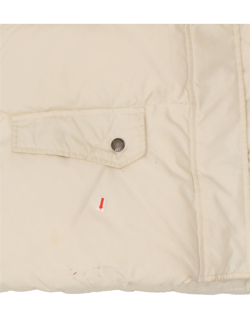 RALPH LAUREN Womens Hooded Padded Jacket UK 16 Large Off White Polyester Vintage Ralph Lauren and Second-Hand Ralph Lauren from Messina Hembry 