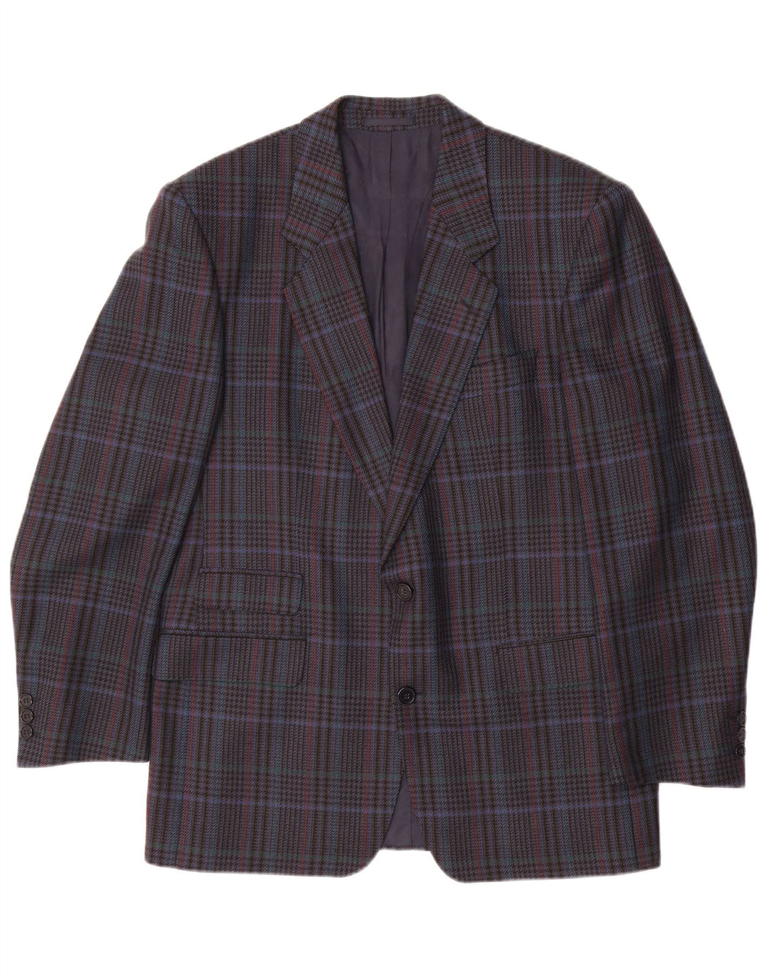 Jaqueta blazer masculina de 2 botões HUGO BOSS UE 50 grande azul marinho Houndstooth