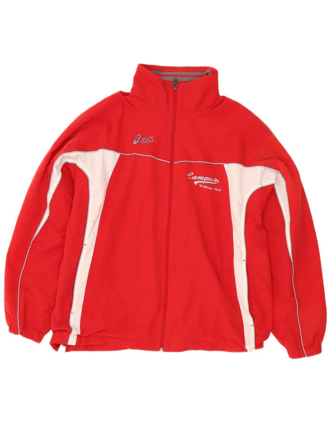 Jaqueta Asics Masculina Treino Top Grande Poliéster Colorblock Vermelho