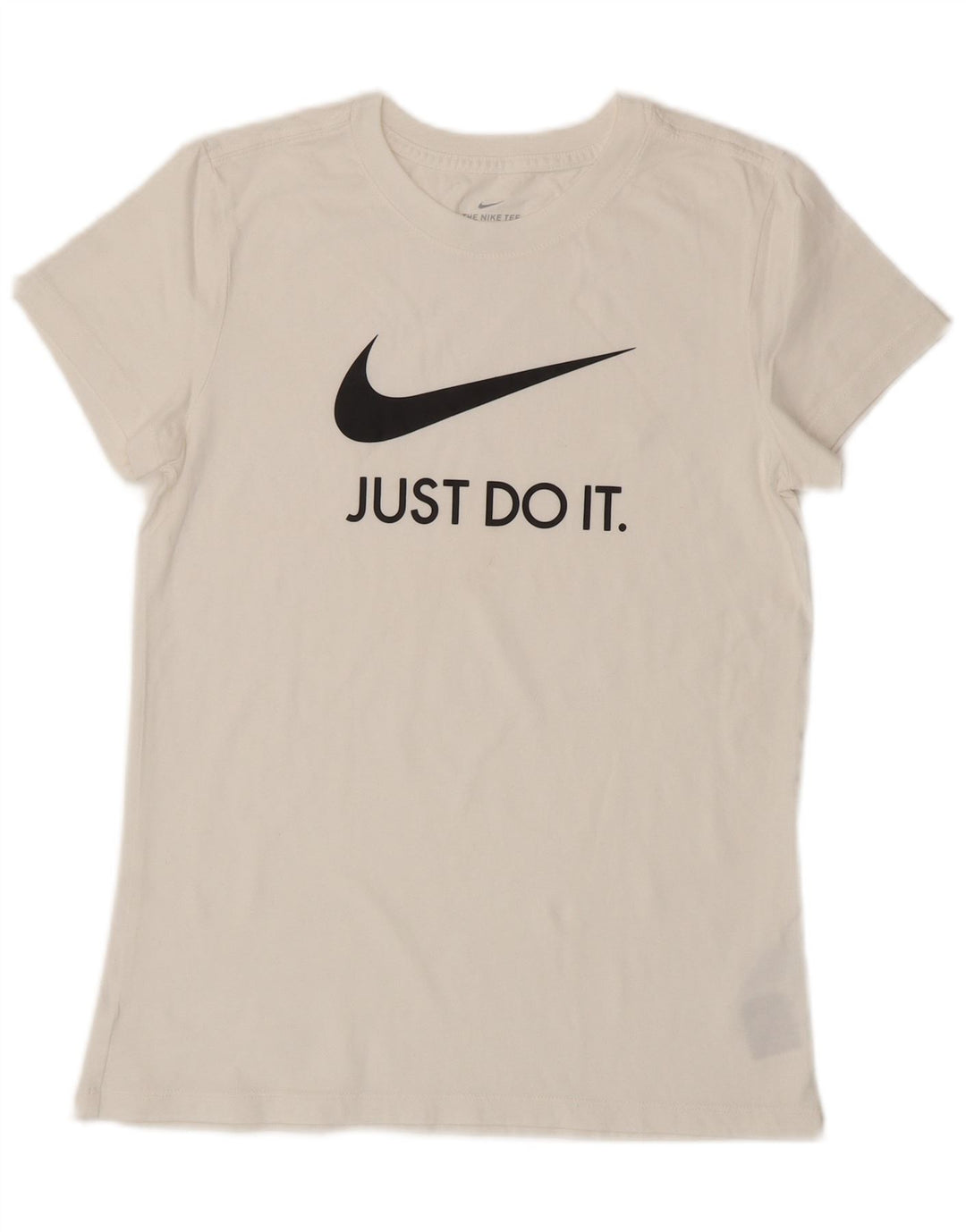 Camiseta feminina NIKE com estampa gráfica UK 12 médio algodão branco