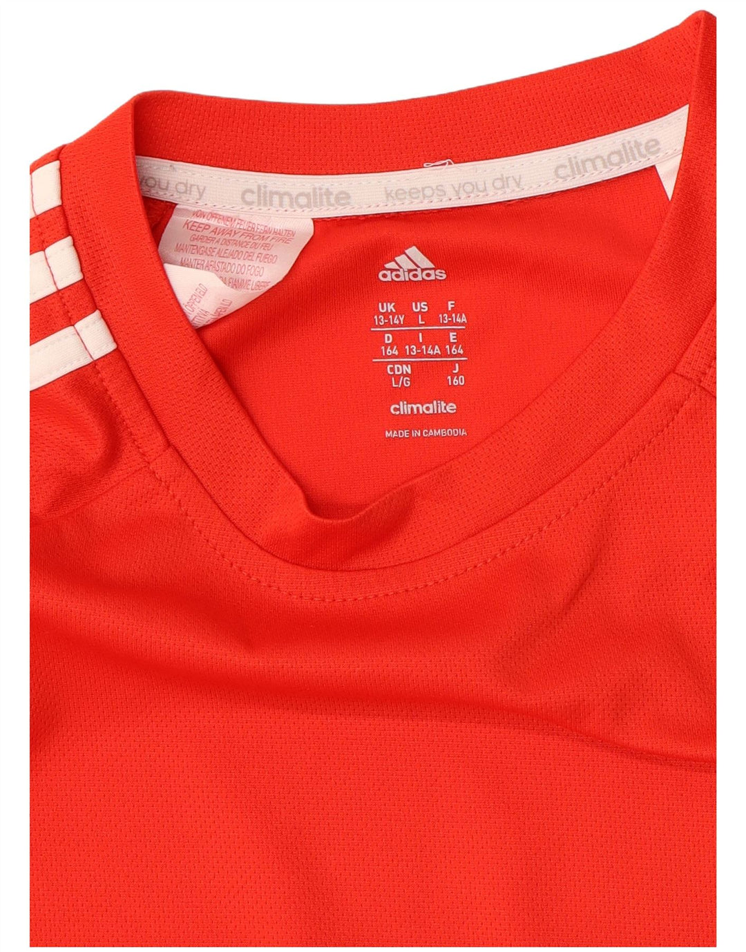 Camiseta Adidas Menino Climalite Top 13-14 Anos Laranja Colorblock