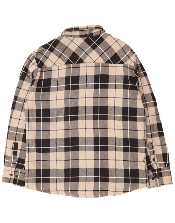 Camisa masculina de flanela Lenhador VINTAGE XL de algodão xadrez preto