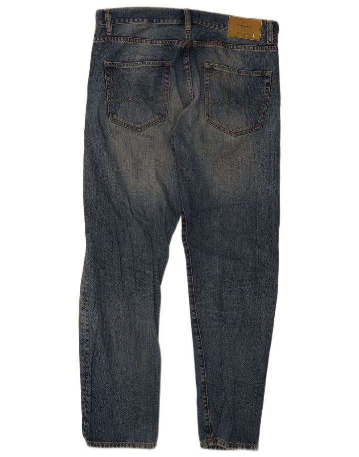 Zara Mens Jeans Slim Distressed EU 42 Grande W32 L30 Azul