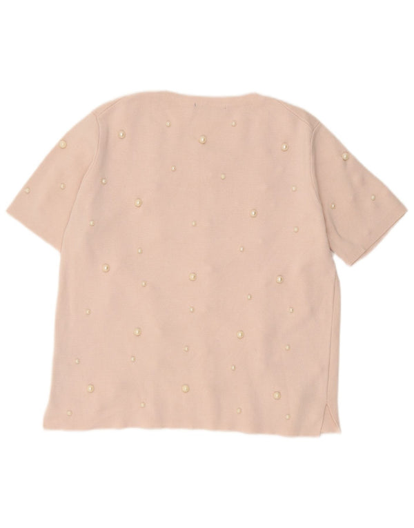Blusa feminina Zara Top UK 14 grande viscose rosa