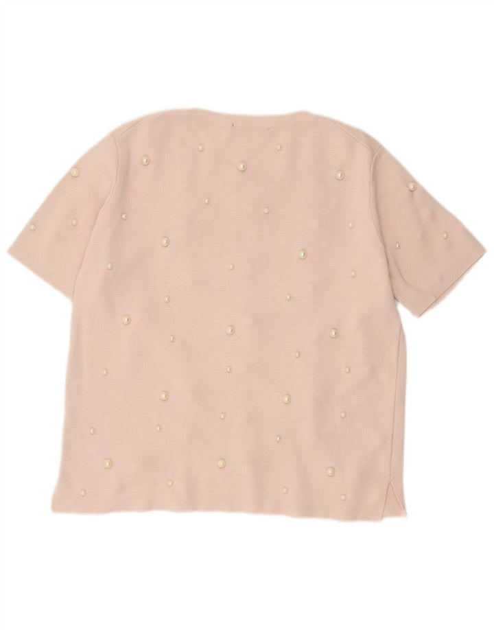 Blusa feminina Zara Top UK 14 grande viscose rosa