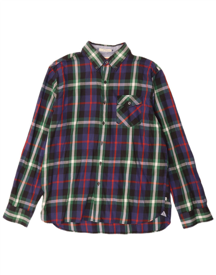 Camisa masculina de flanela de ajuste padrão LEVI'S grande algodão xadrez multicolorido