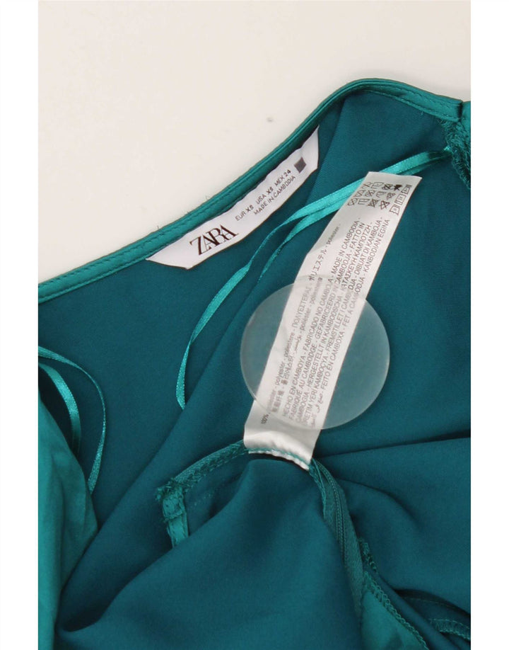 Blusa feminina Zara Top UK 6 XS verde poliéster