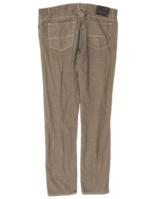 Trussardi Mens Slim Fit Calça Casual IT 50 Grande W36 L32 Algodão Cinza