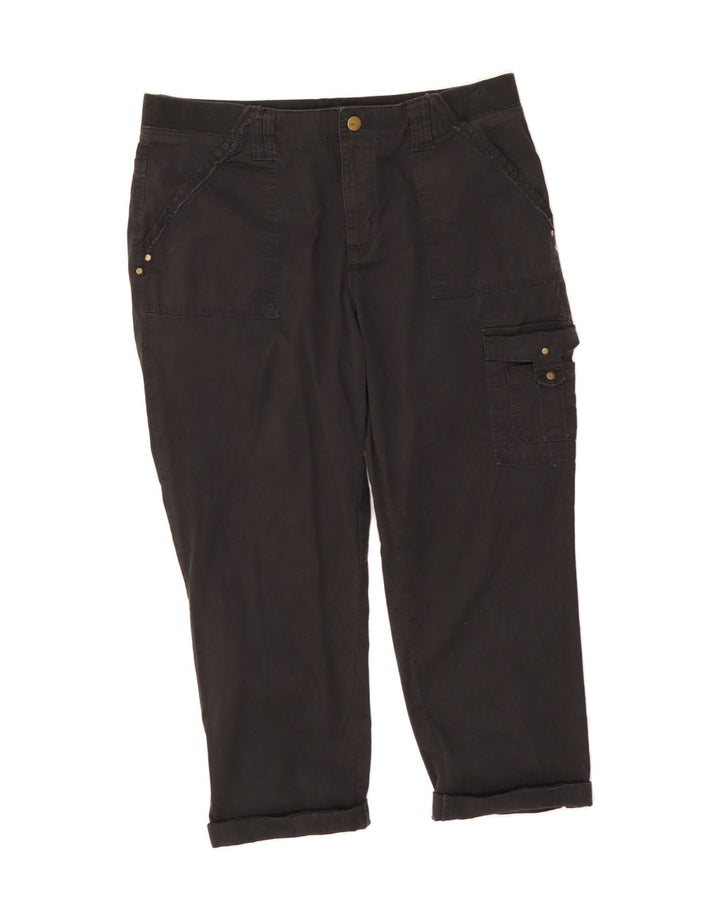 LEE Womens Relaxed Fit Capri Cargo Trousers US 14 XL W36 L23 Black Cotton Vintage Lee and Second-Hand Lee from Messina Hembry 