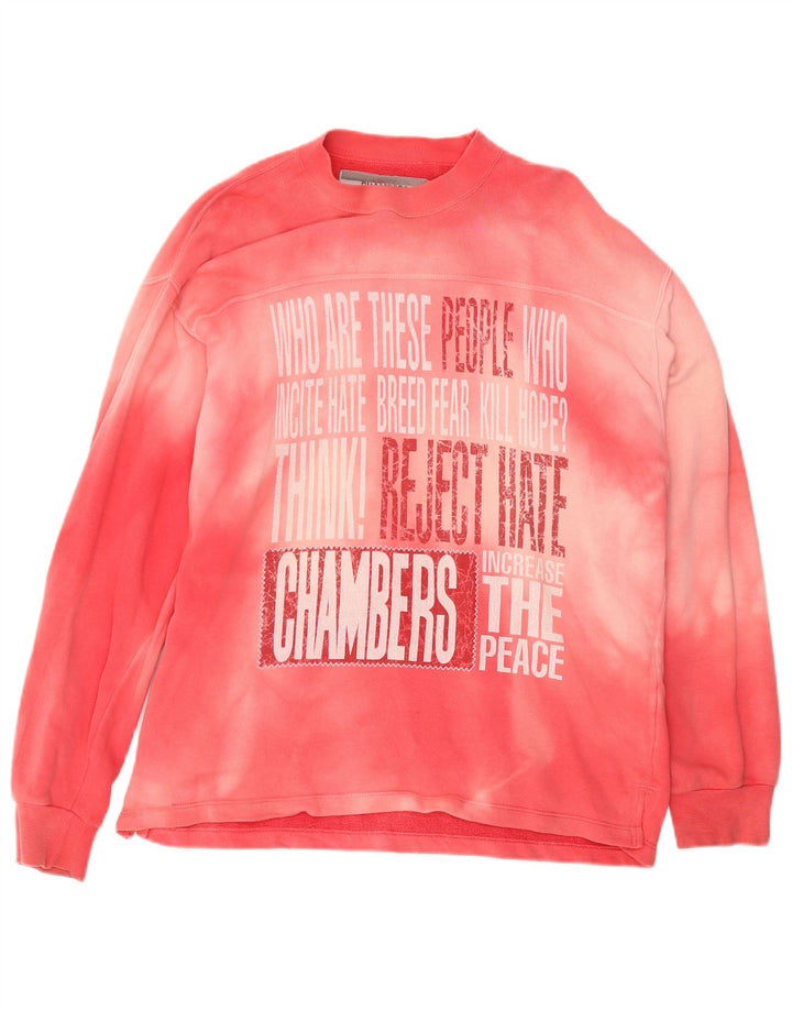 CHAMBERS moletom gráfico masculino jumper grande rosa algodão tie dye