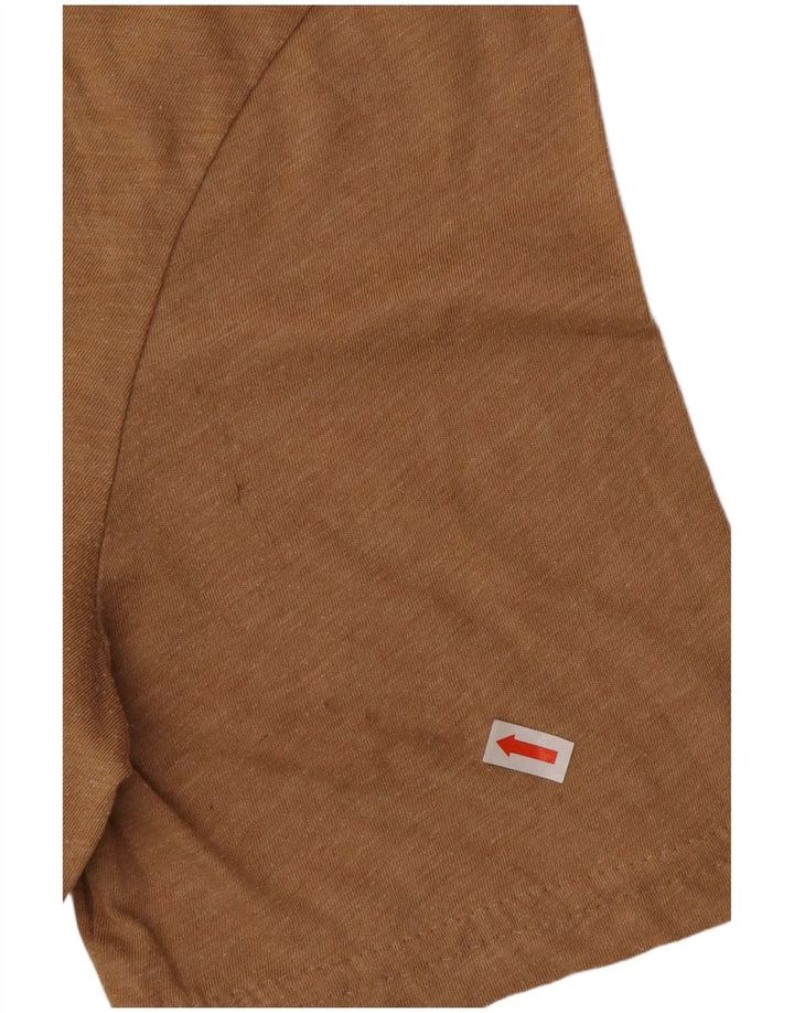 Camiseta masculina J. Crew Top algodão manchado bege médio