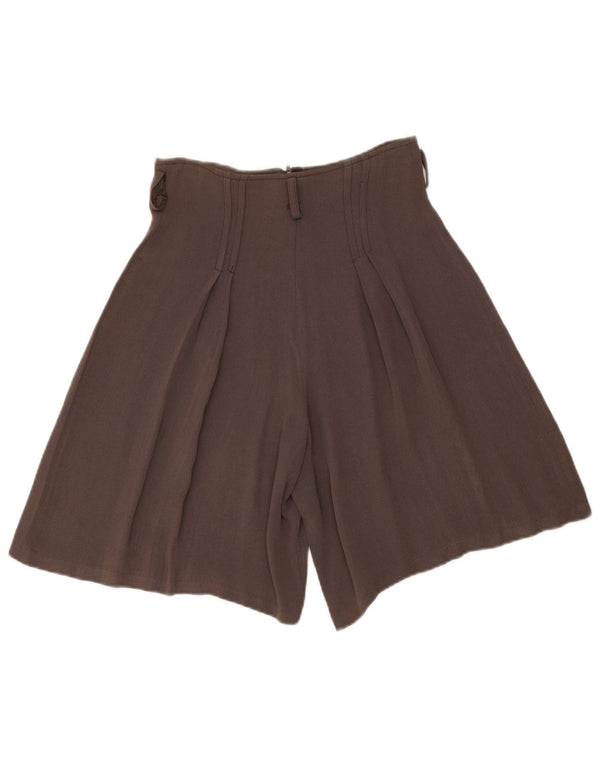 Shorts casuais femininos vintage de cintura alta IT 42 médio W28 acetato marrom