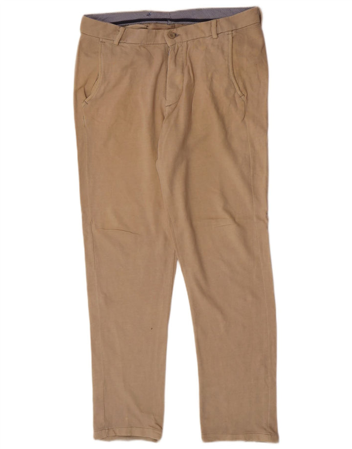 Zara Mens Slim Fit Chino Calças Médio W34 L32 Bege