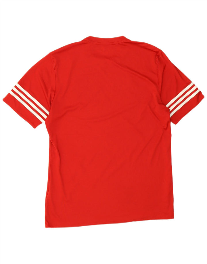 Adidas Mens Climalite Camiseta Top Grande Poliéster Vermelho